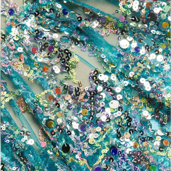 New! BRONX AND BANCO Midnight Sleeveless Sequin Square-Neck Gown Size L/US 8 - Picture 7 of 8